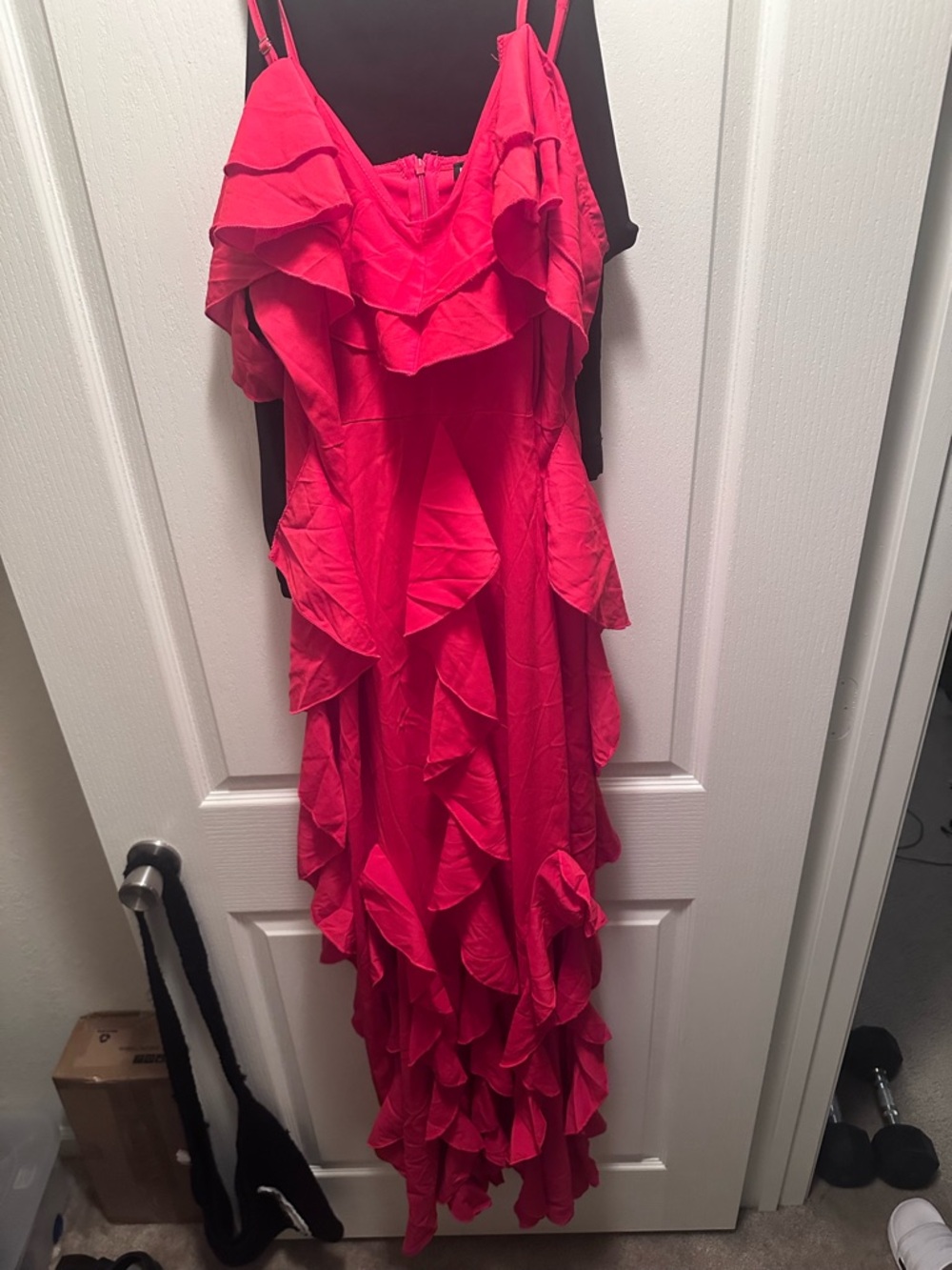 PLT Red Ruffled Off-Shoulder Maxi Dress - Picture 3 of 4